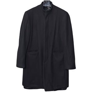 Size Medium - La Chateau Wool Coat Button Front Black